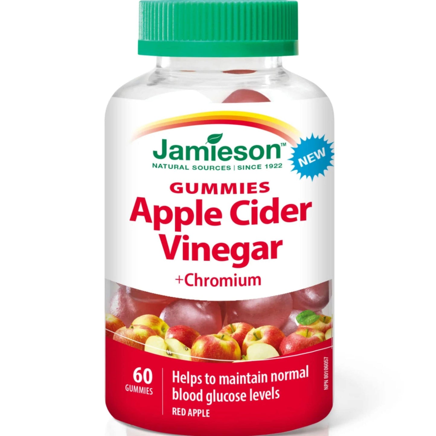 Red Apple, 60 Gummies | Jamieson Gummies Apple Cider Vinegar + Chromium // red apple flavour