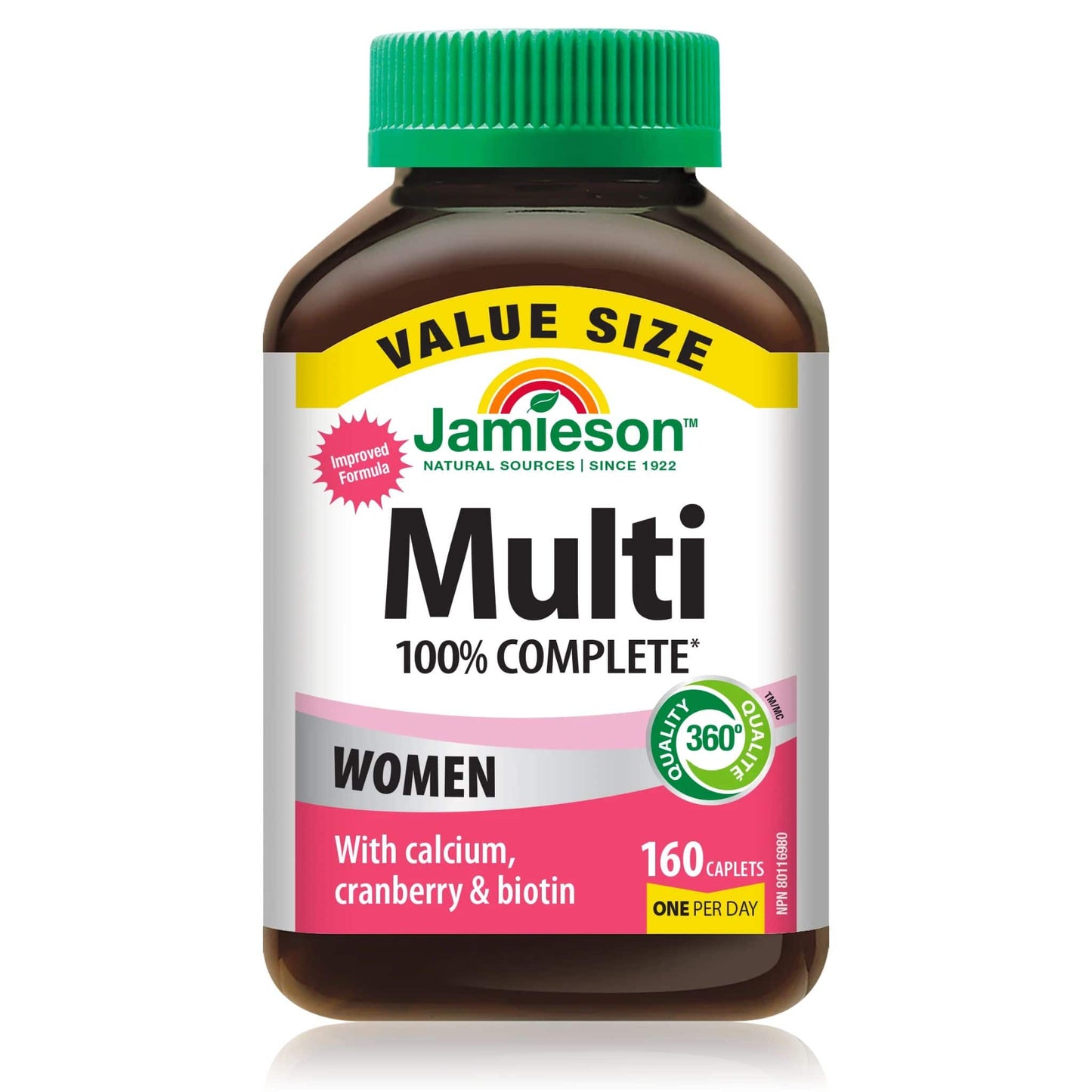 160 Caplets (New Formula) | Jamieson Multi 100% Complete Multivitamin for Women