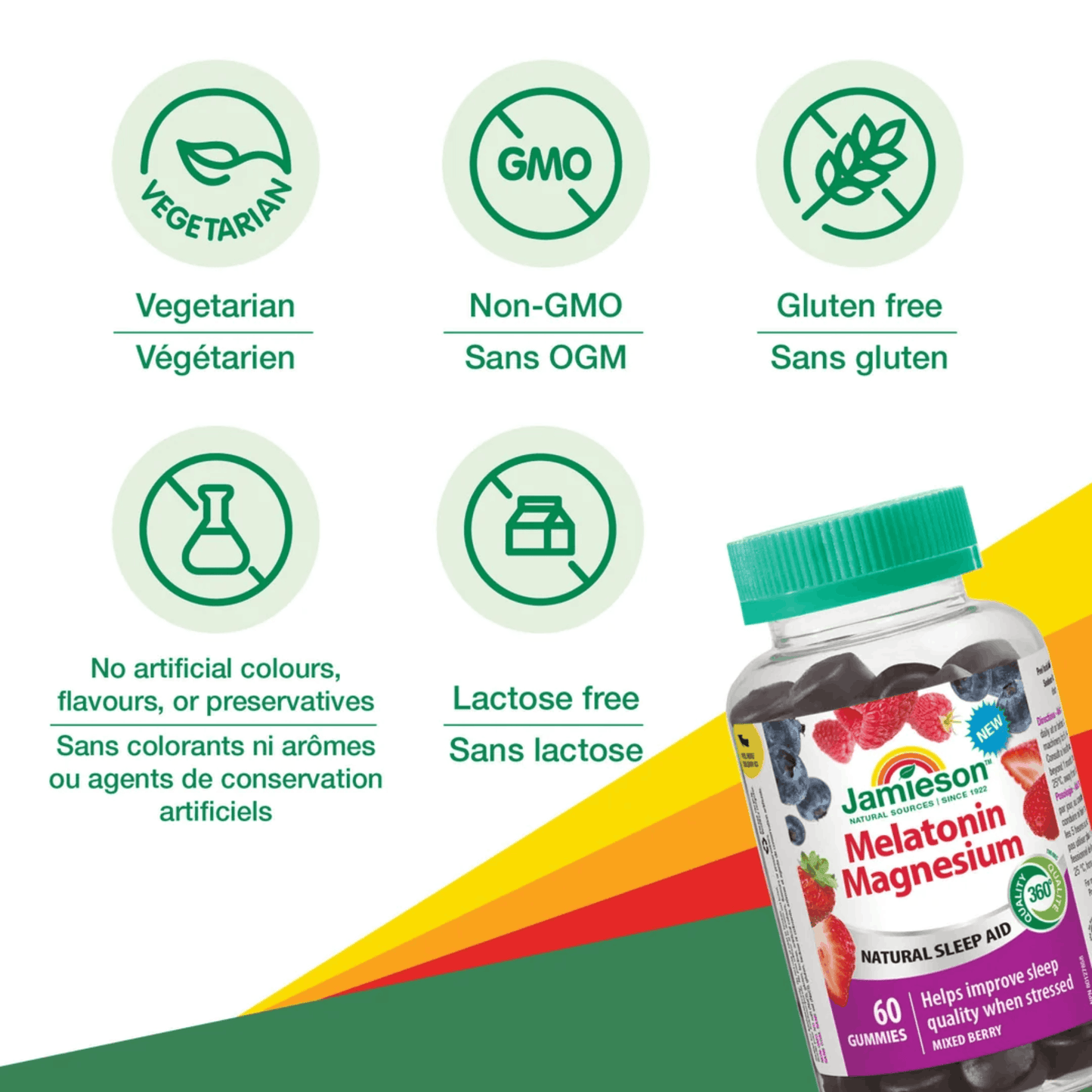 60 Gummies Mixed Berry | Jamieson Melatonin Magnesium Gummies