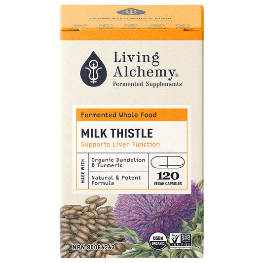 120 Vegetable Capsules | Living Alchemy Fermented Supplements Milk Thistle 