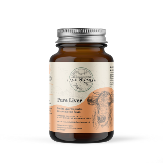 Land Promise Pure Liver, Freeze-Dried Grass-Fed Beef Liver, 180 Capsules