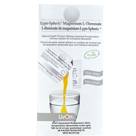 LivOn Lypo-Spheric Magnesium L-Threonate, 30 Packets
