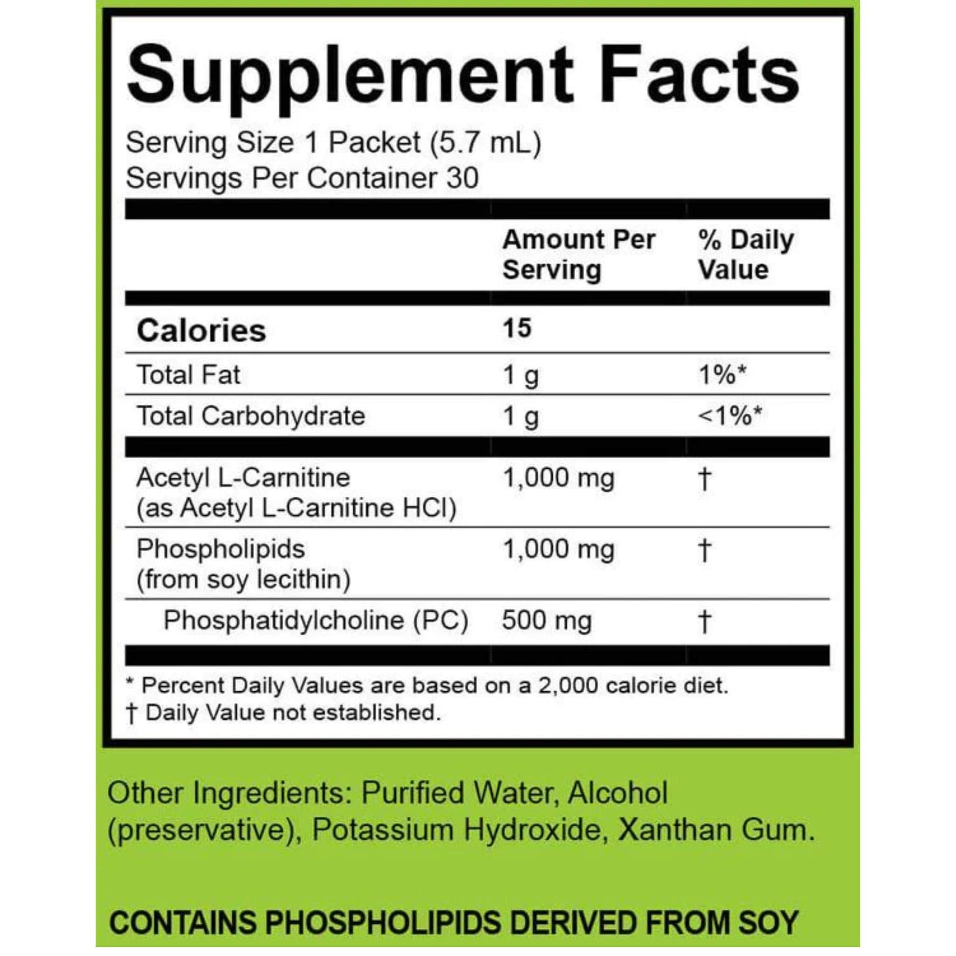 l carnitine and lecithin LivOn Lypo-Spheric Acetyl L-Carnitine, 30 Packets