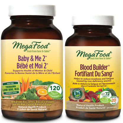 120 Tablets + FREE Blood Builder 30 Tablets | MegaFood Baby & Me 2