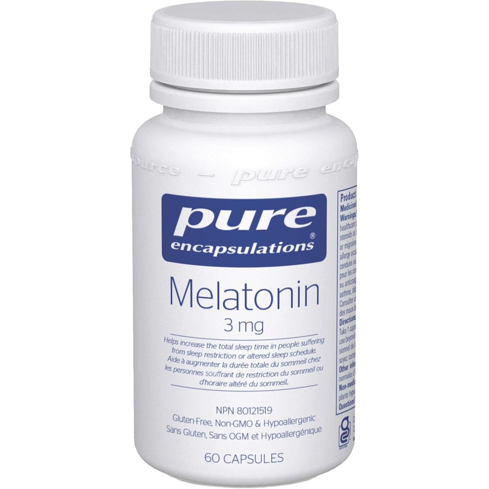 60 Capsules | Pure Encapsulations Melatonin 3mg