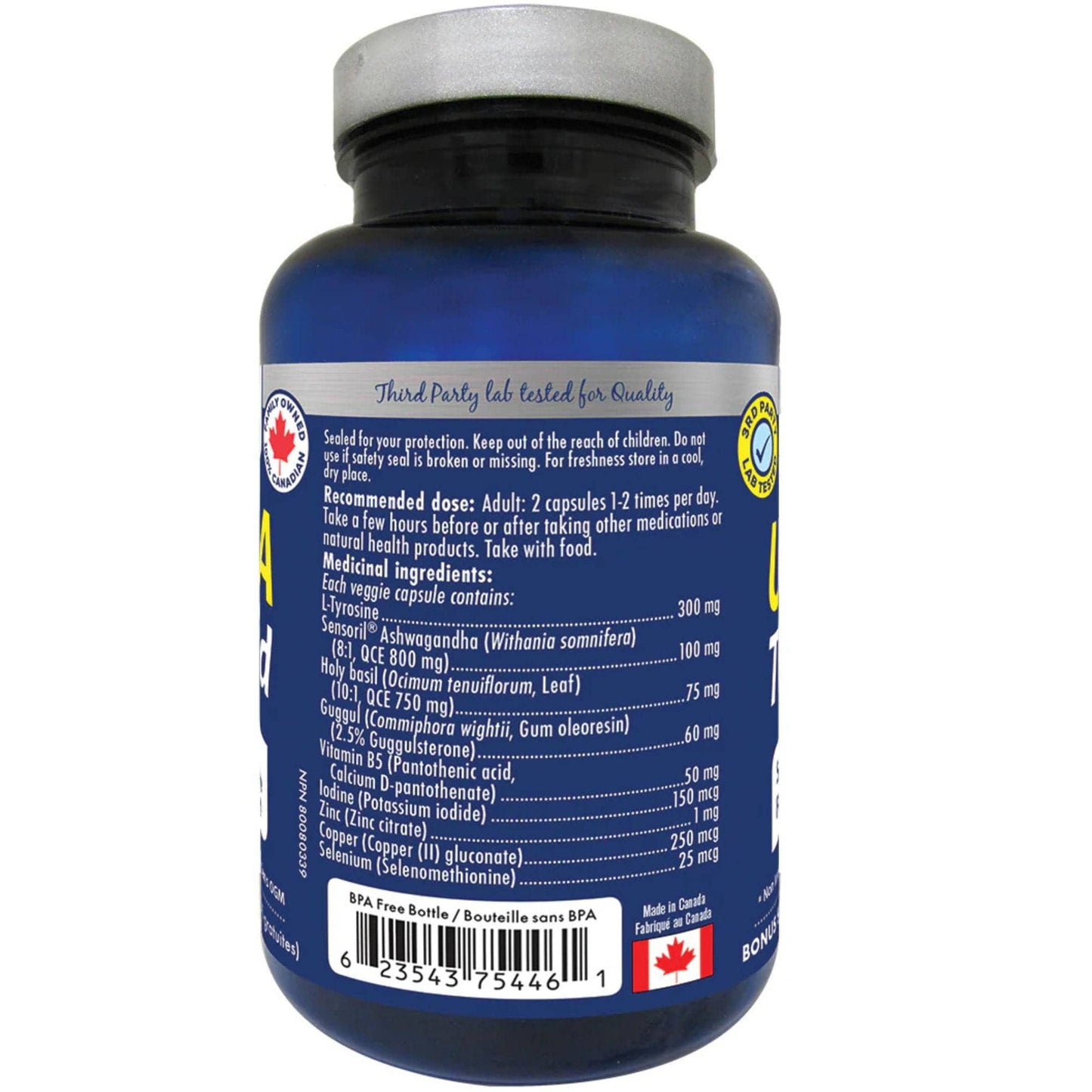 NAKA Platinum Ultra Thyroid, Thyroid Support with Iodine, L-Tyrosine and Ashwagandha, 90 Vegetable Capsules