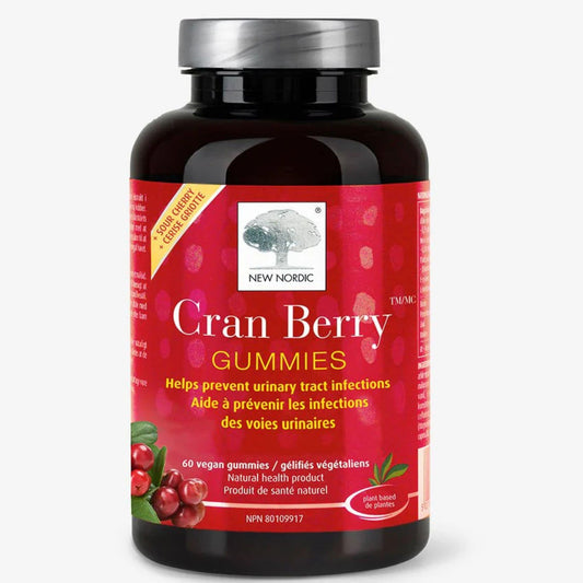 New Nordic Cran Berry Gummies, Help Prevent Urinary Tract Infections, 60 Vegan Gummies