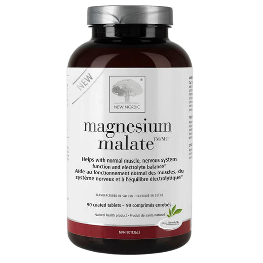 New Nordic Magnesium Malate, Magnesium 77.7mg, 90 Coated Tablets