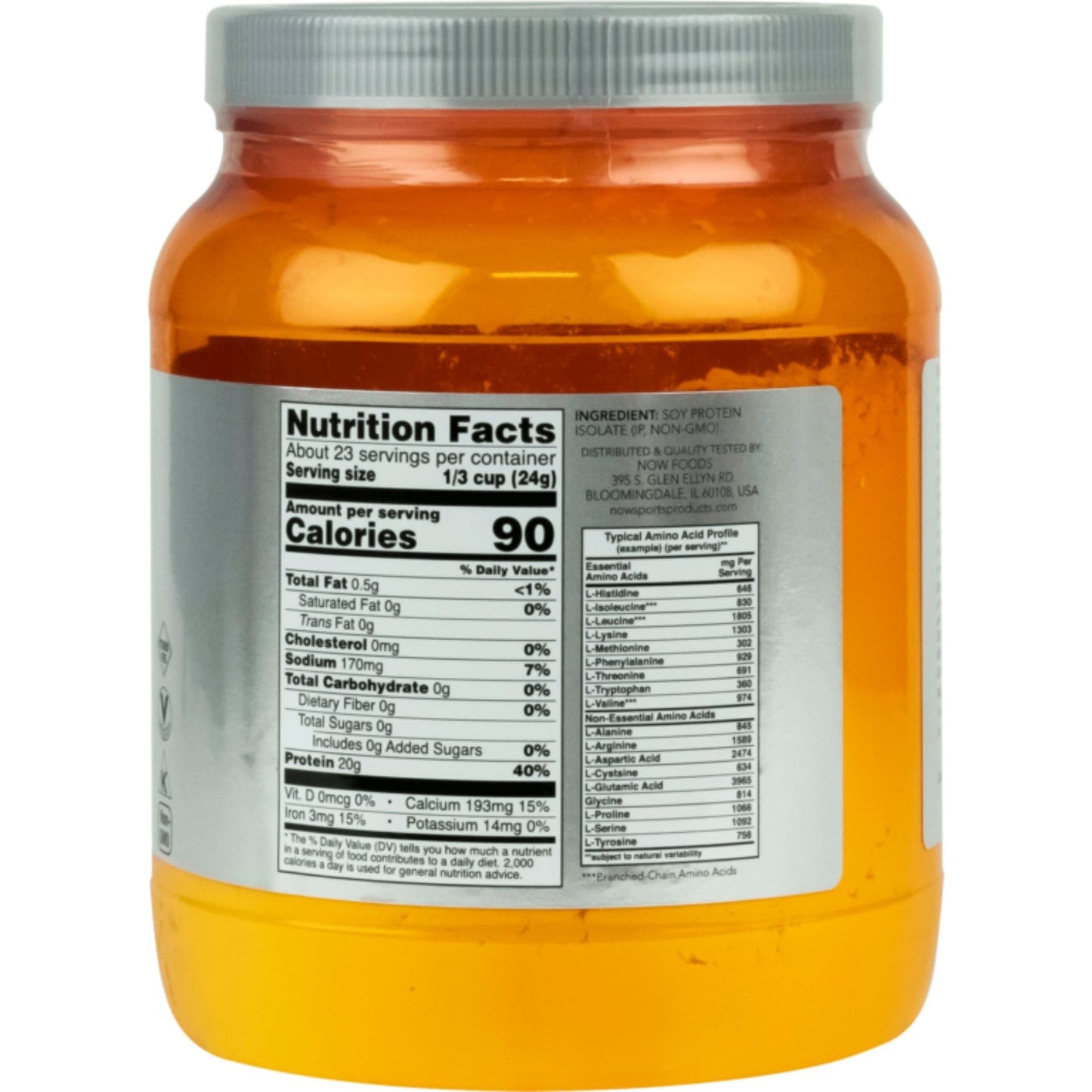 Uflavoured, 544g | NOW Sports Soy Protein Isolate Powder