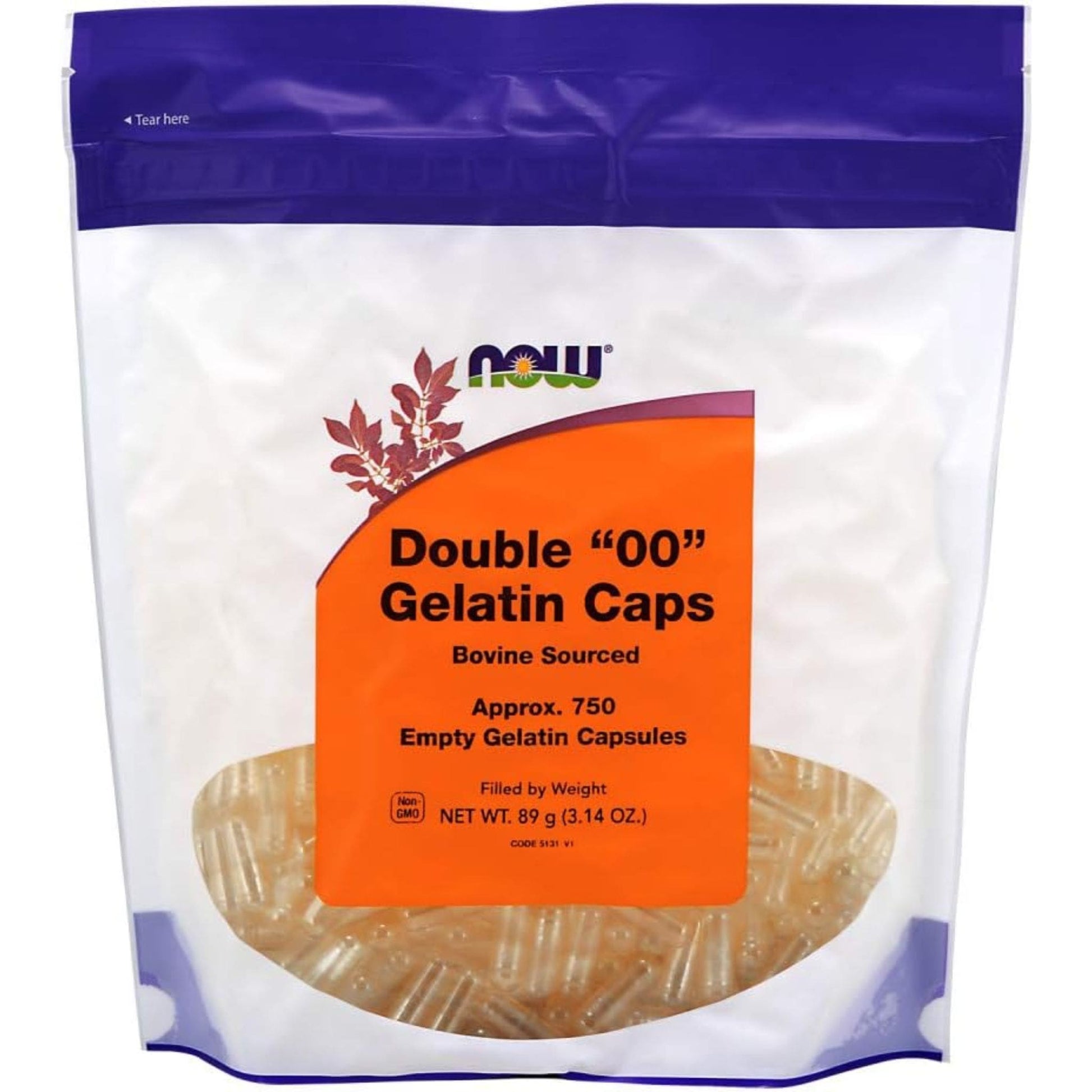 Approx. 750 mpty Gelatin Capsules | NOW Double "00" Gelatin Caps