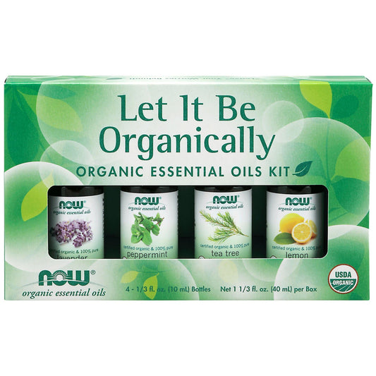 4x10mL | NOW Let It Be Organically Organic Essential Oils Kit