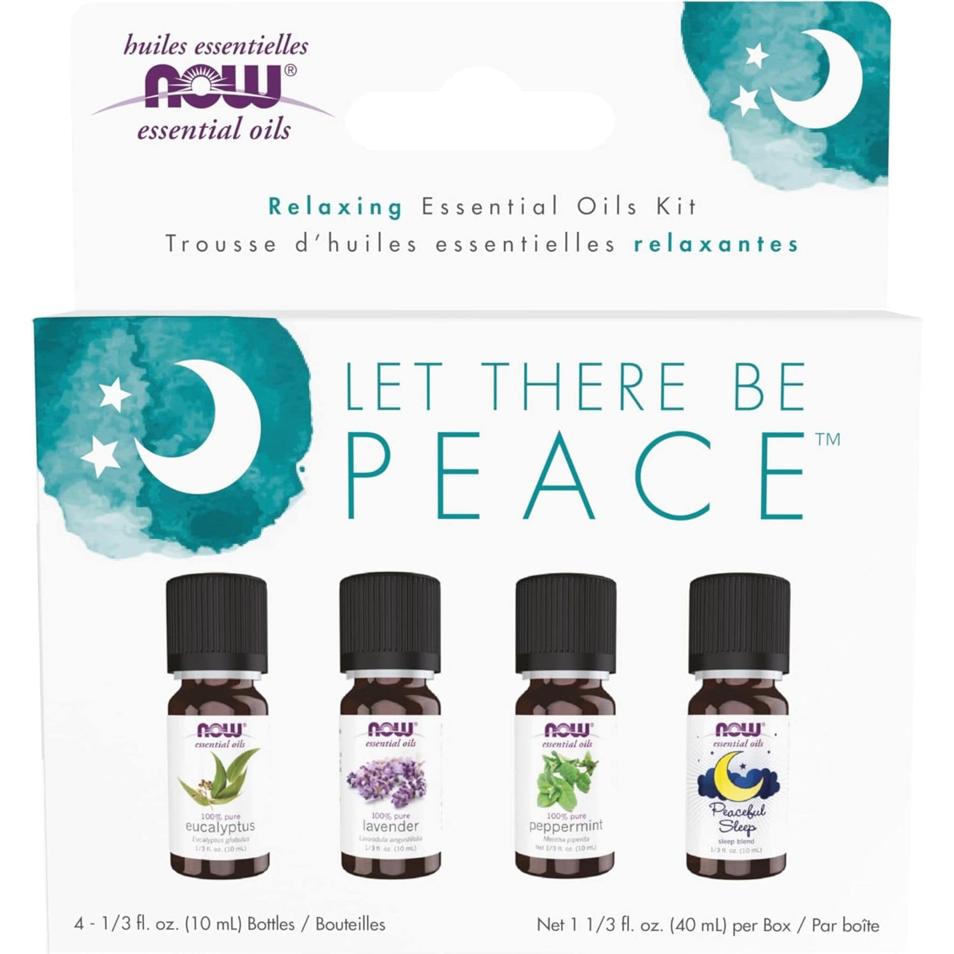 4 x 10mL | NOW Let There Be Peace Relaxing Essential Oils Kit
