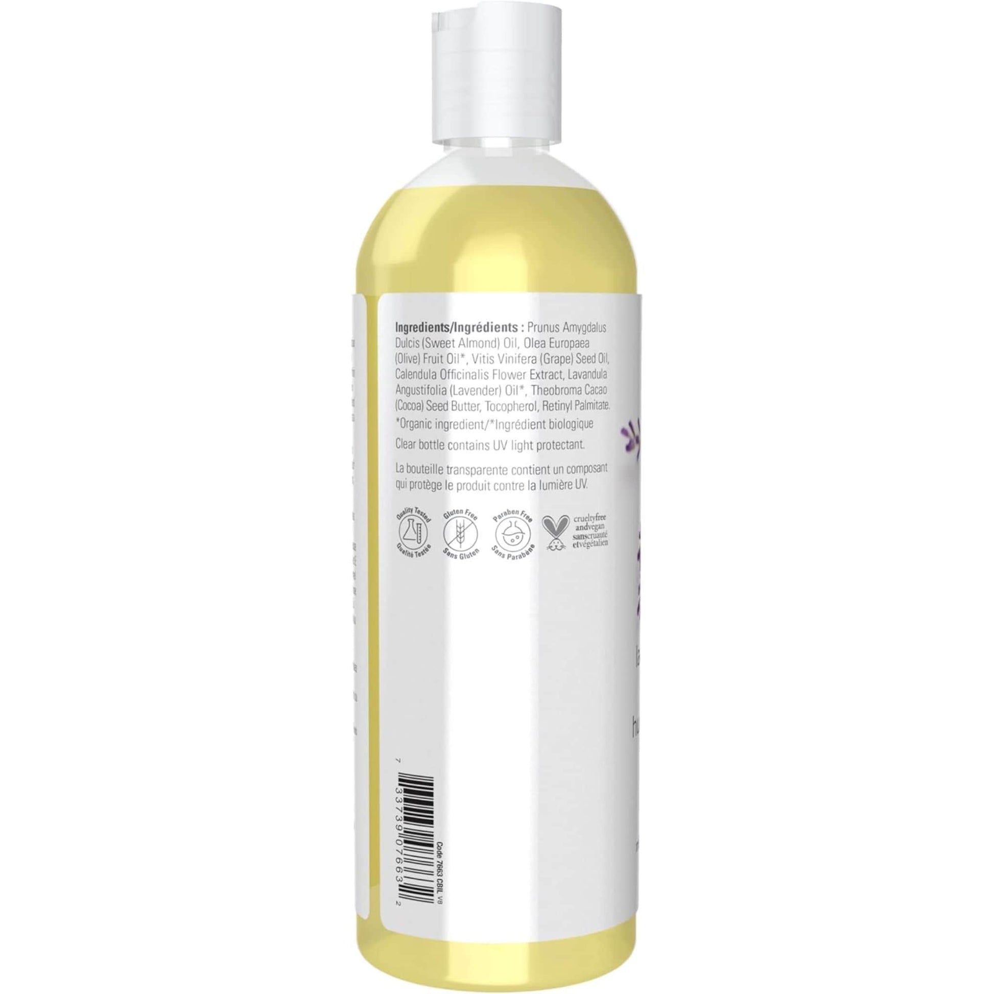 473mL | NOW Solutions Lavender Almond Massage Oil, Vitamin Infused Blend