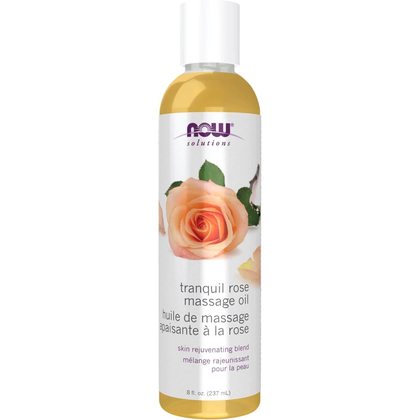 237mL | NOW Solutions Tranquil Rose Massage Oil, Skin Rejuvenating Blend