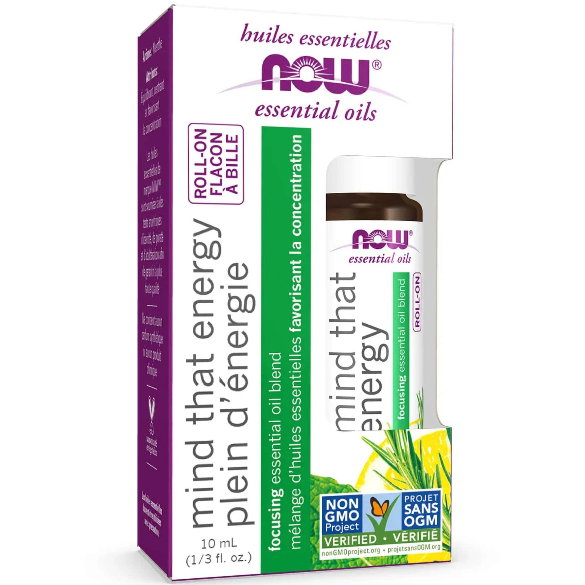 10mL | NOW Organic Mind That Energy Essential Oil Blend Roll-On