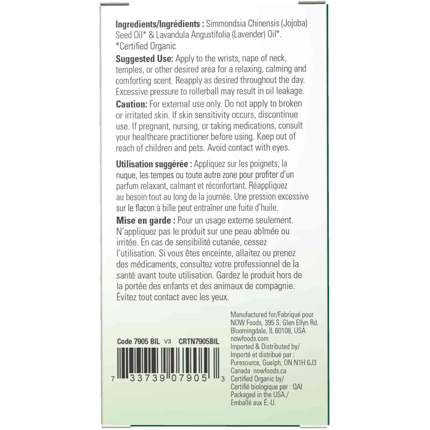 10mL | NOW Organic Lavender Calming Essential Oil Blend Roll-On