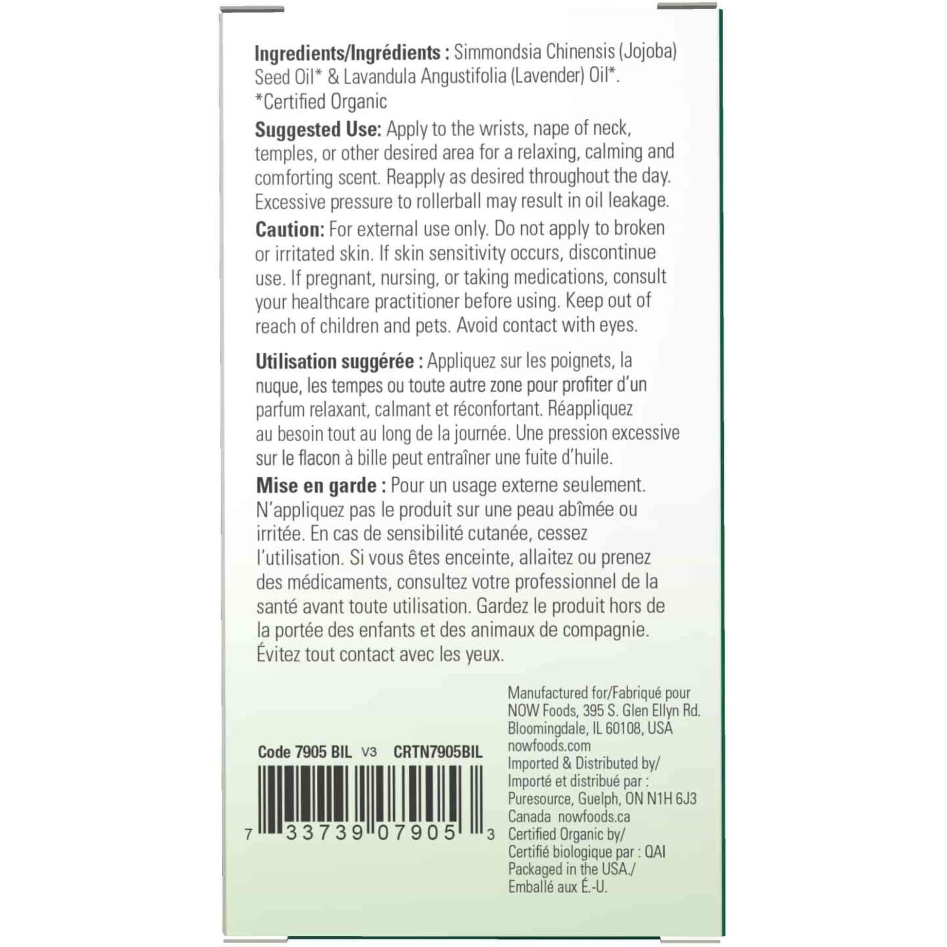 10mL | NOW Organic Lavender Calming Essential Oil Blend Roll-On