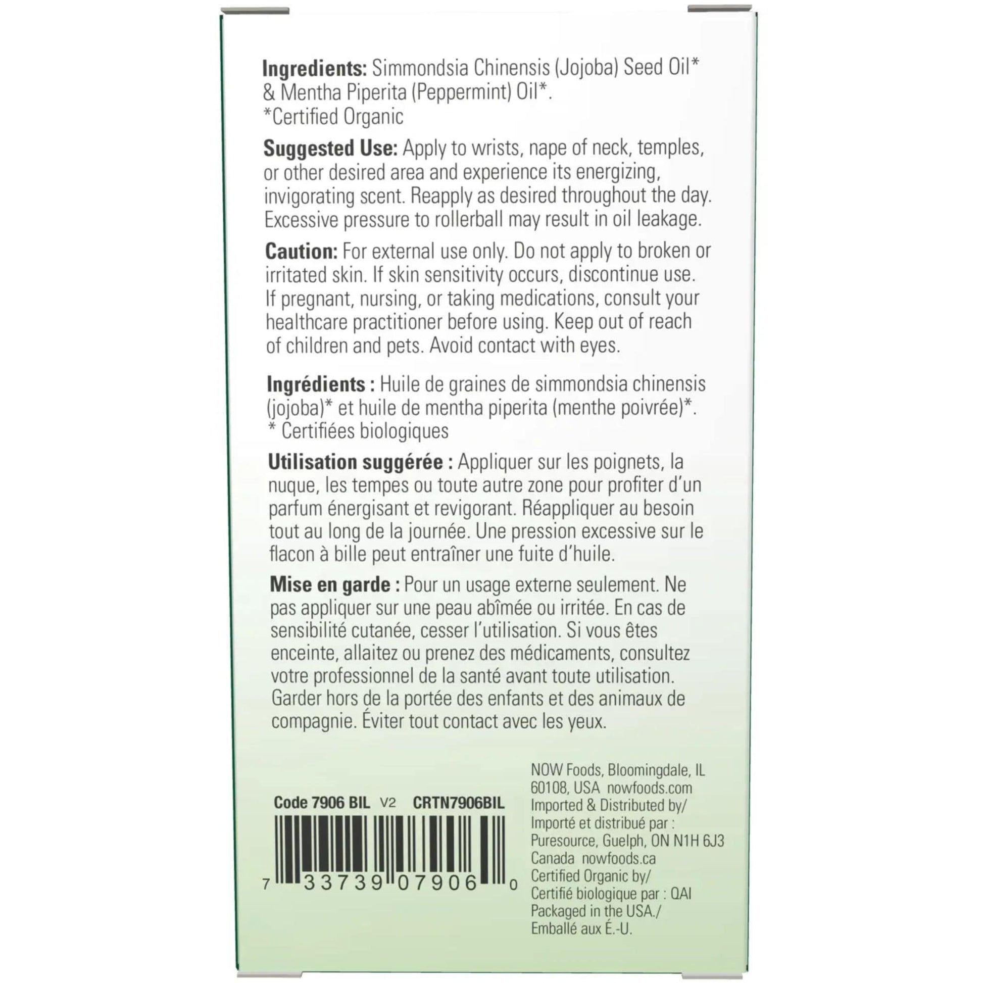 10mL | NOW Organic Peppermint Essential Oil Roll-On