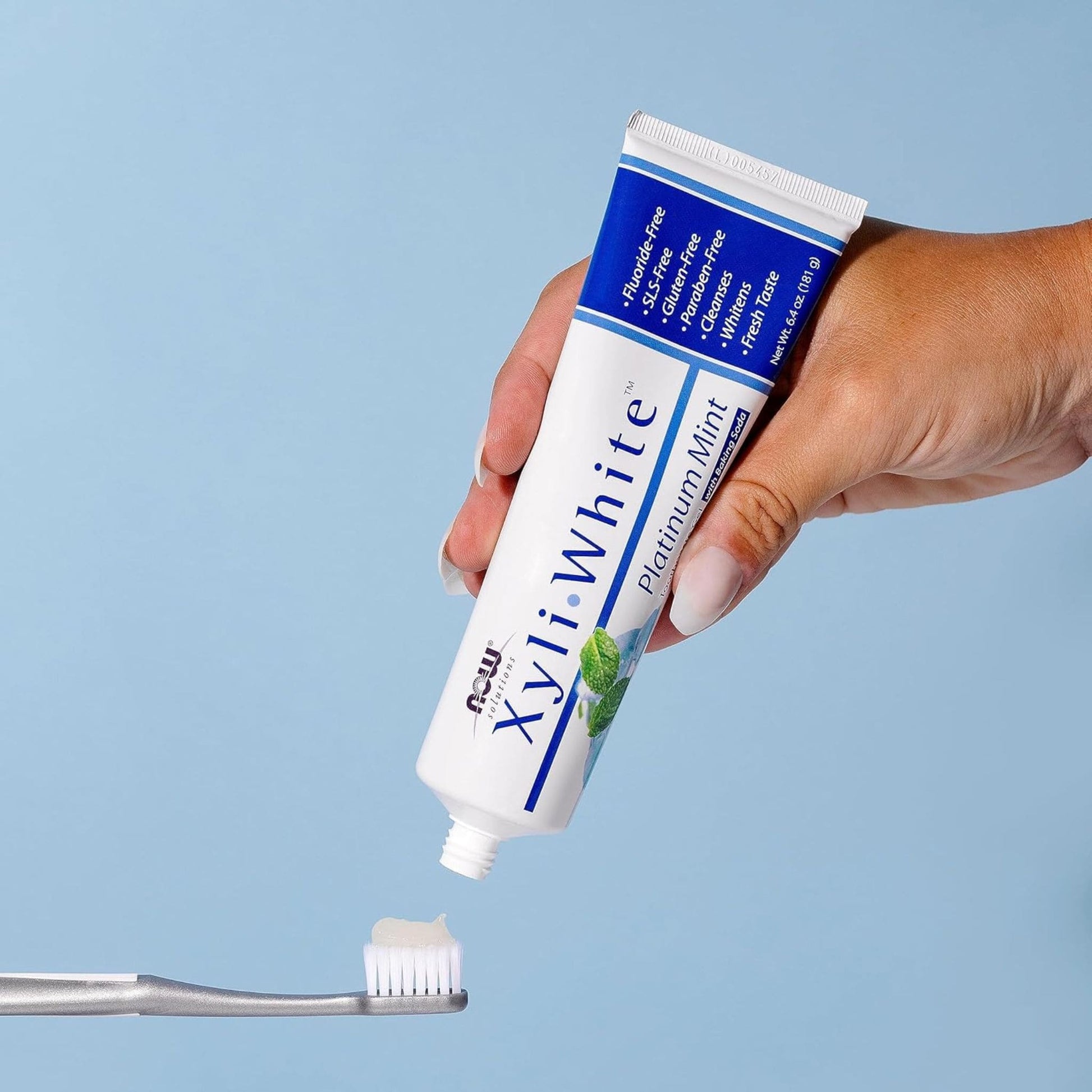 Platinum Mint, 181g | NOW Xyli White Toothpaste Gel with Baking Soda