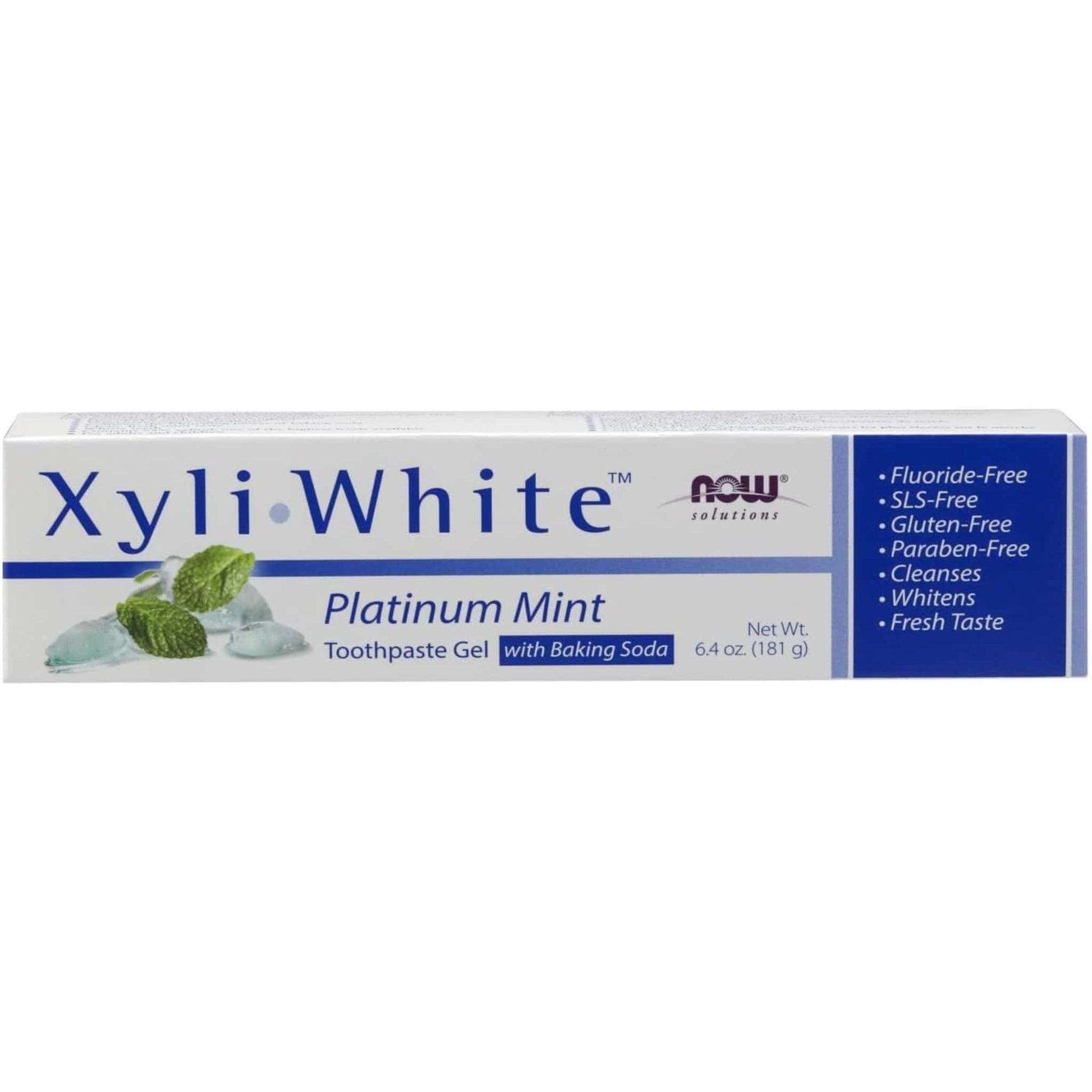 Platinum Mint, 181g | NOW Xyli White Toothpaste Gel with Baking Soda