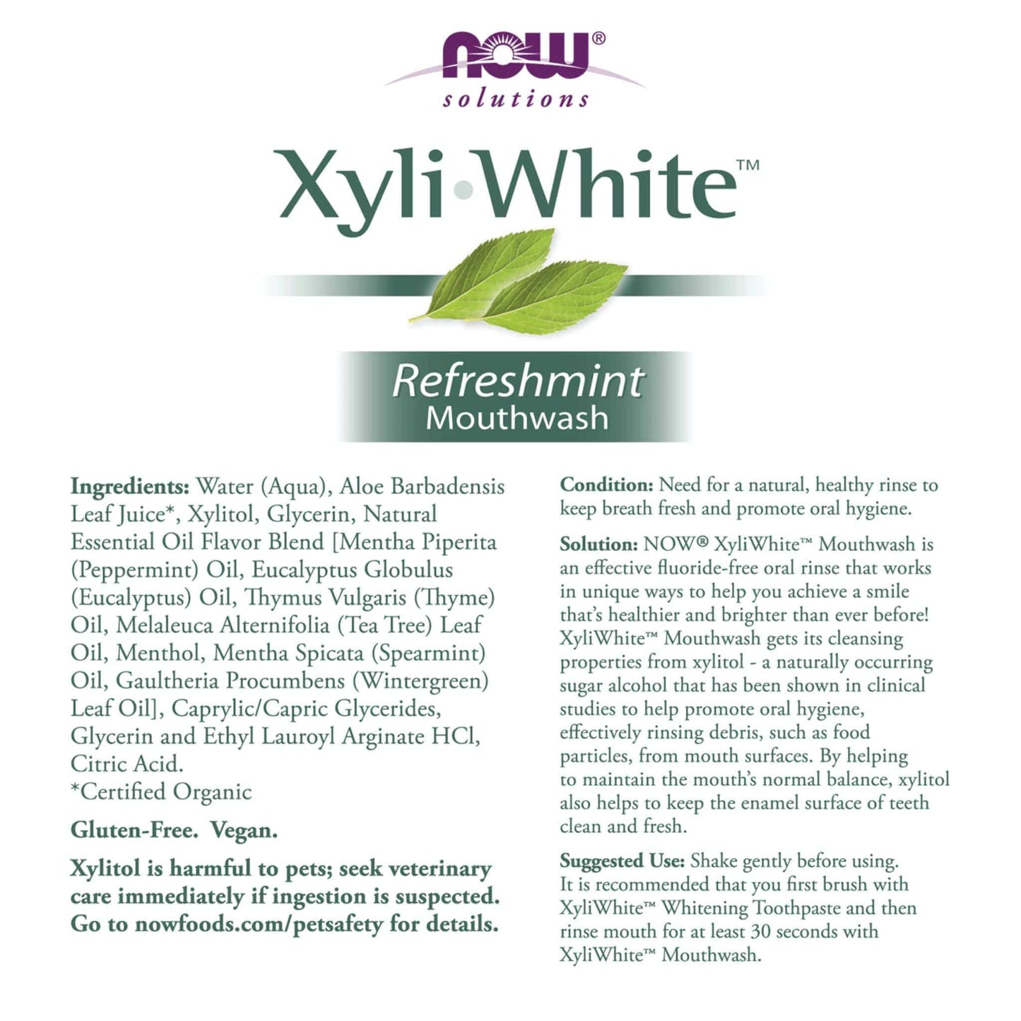NOW Xyliwhite Mouthwash, 473ml