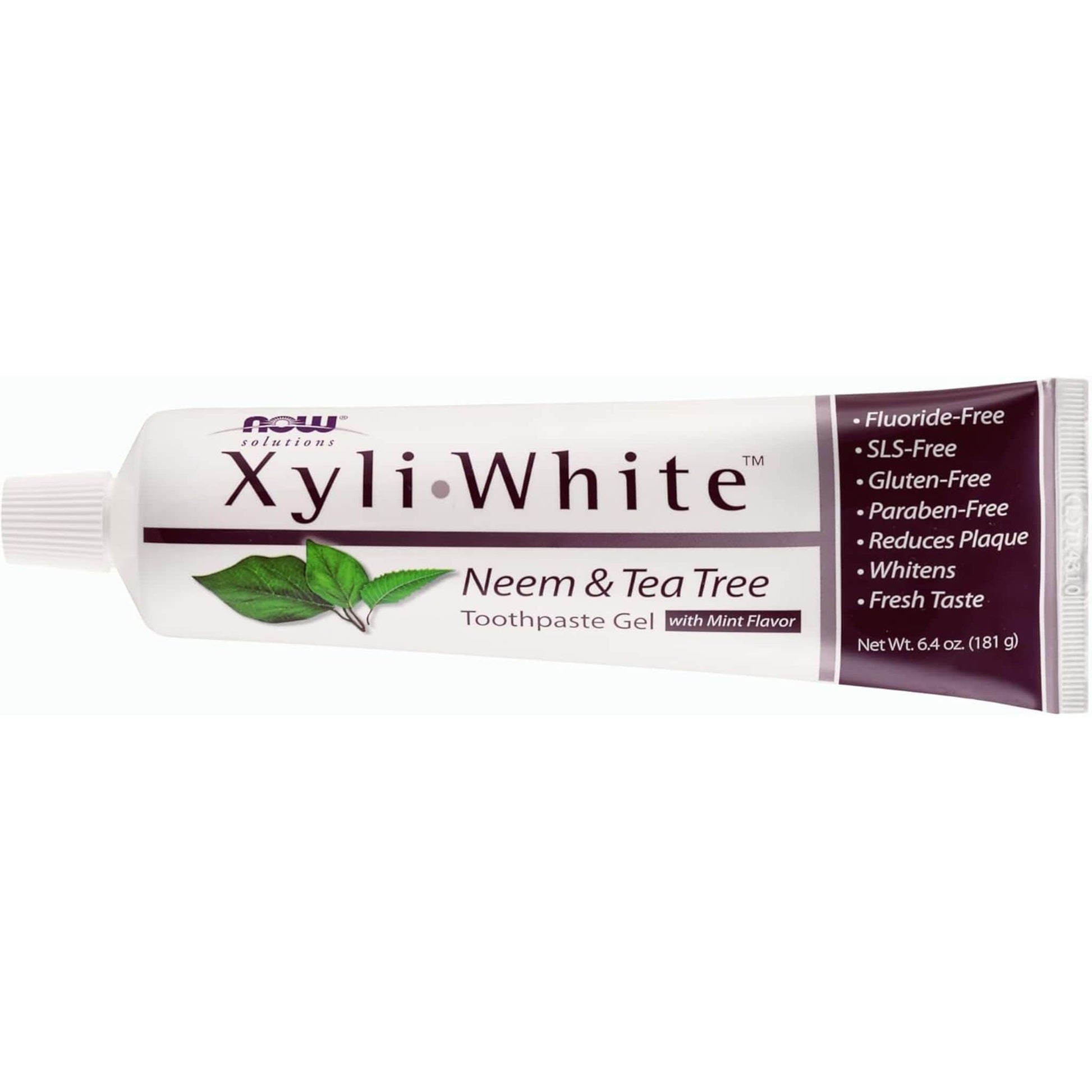 Neem & Tea Tree, 181g | NOW Xyli White Toothpaste Gel with Mint Flavour