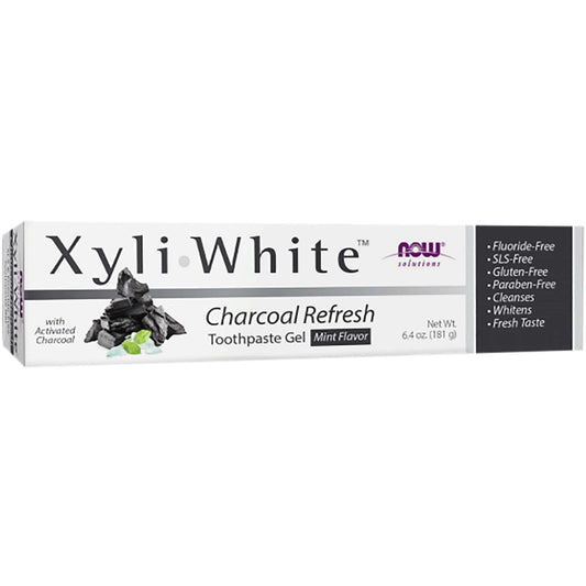 Mint Flavour, 181g | NOW Solutions Xyly-White Charcoal Refresh Toothpaste Gel