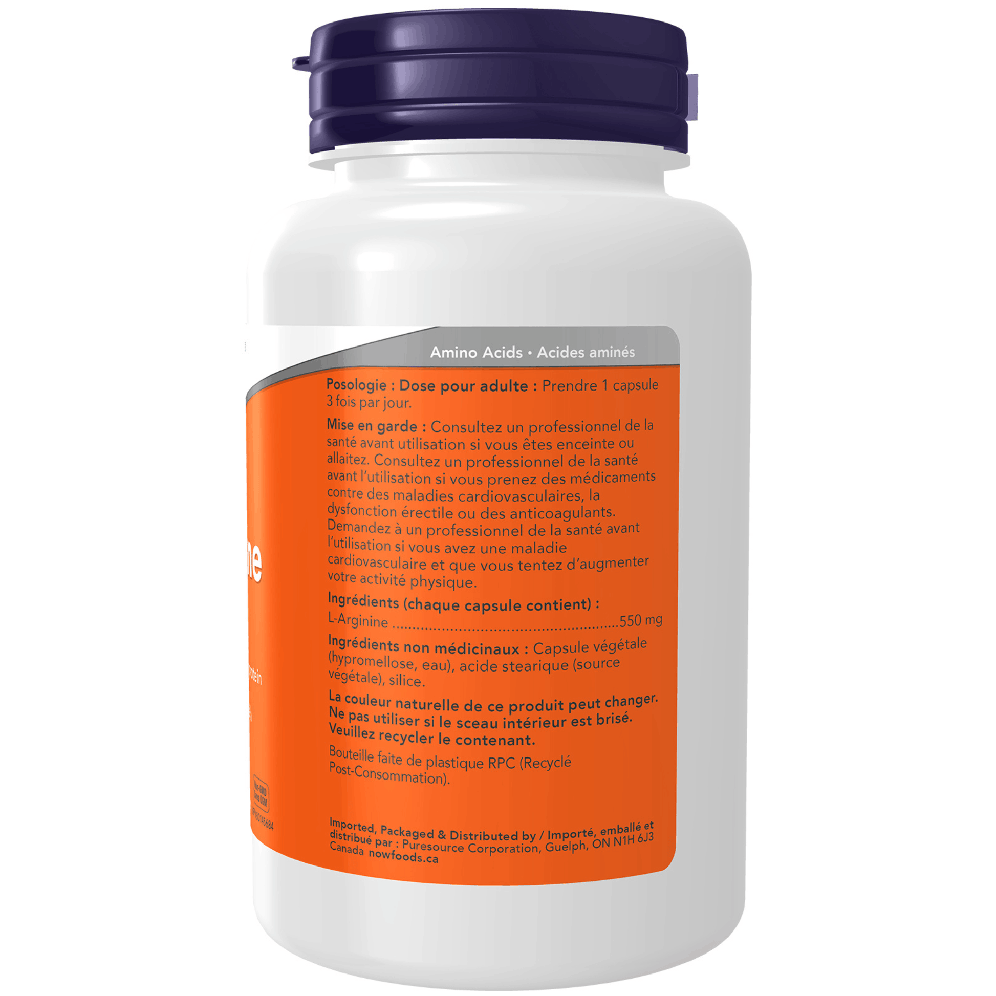 100 Vegetable Capsules | NOW L-Arginine 550mg