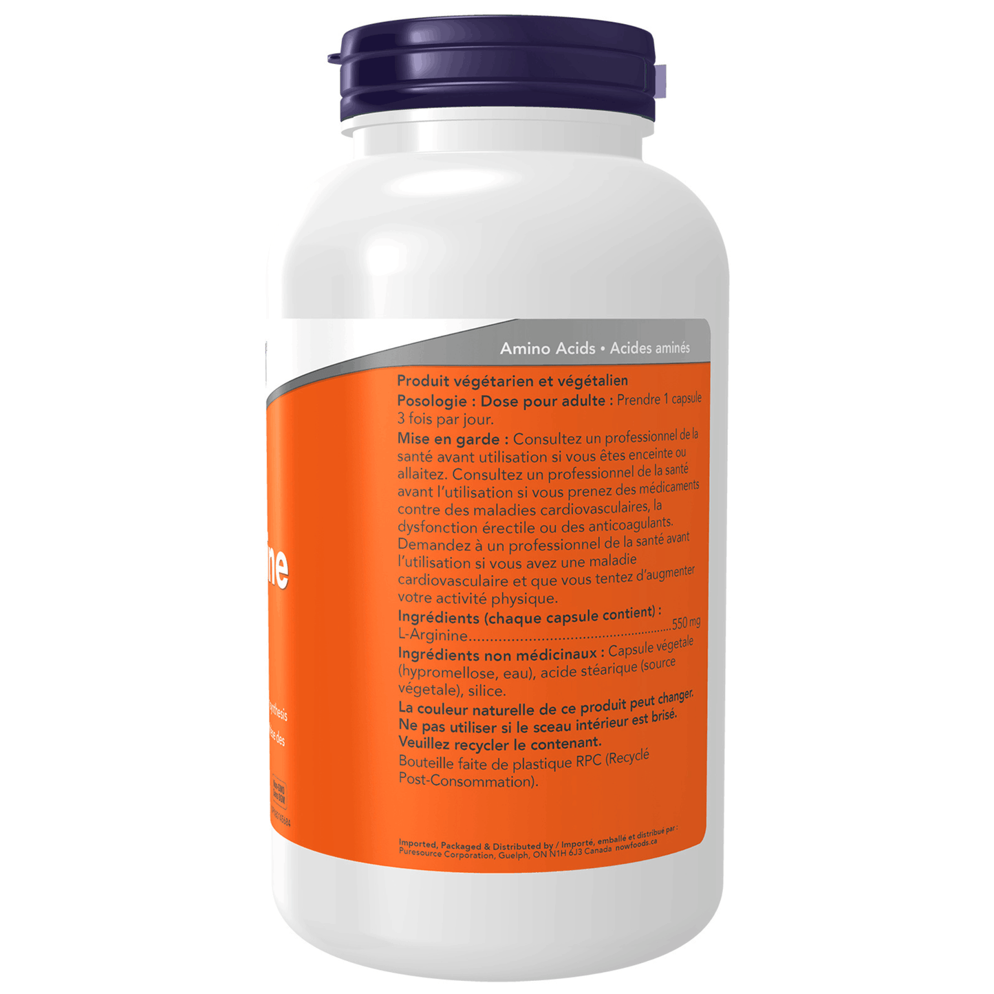 250 Vegetable Capsules | NOW L-Arginine 550mg