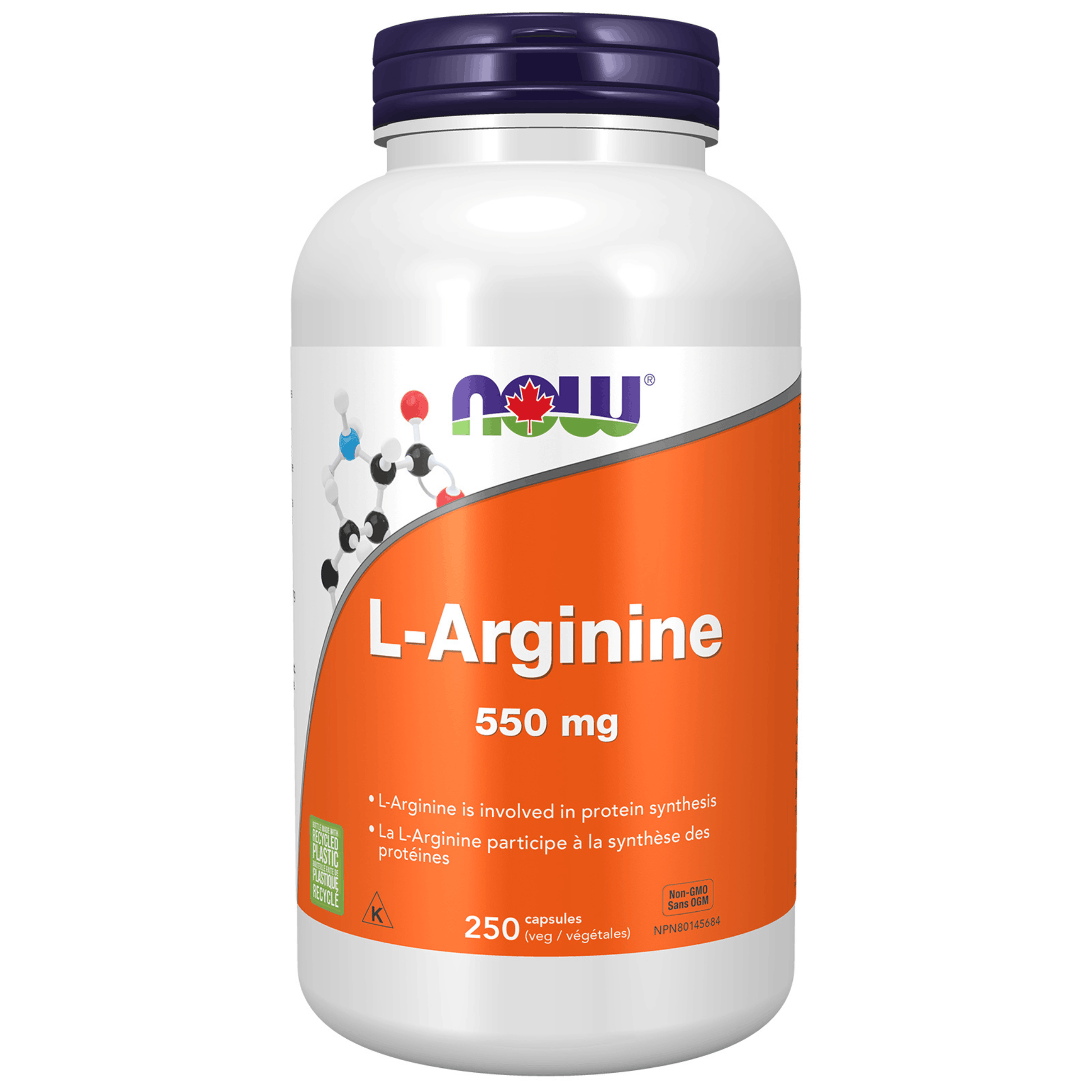 250 Vegetable Capsules | NOW L-Arginine 550mg