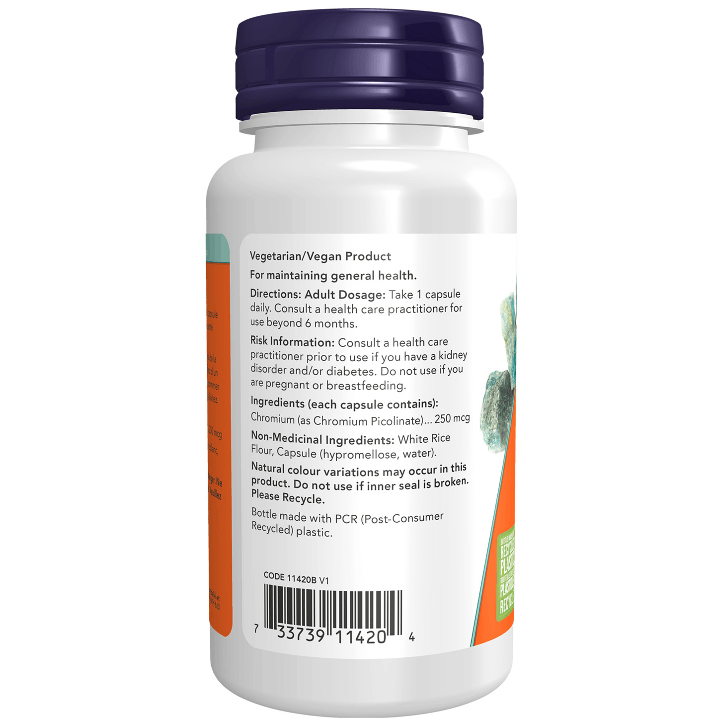 100 Vegetable Capsules | NOW Chromium Picolinate 250mcg