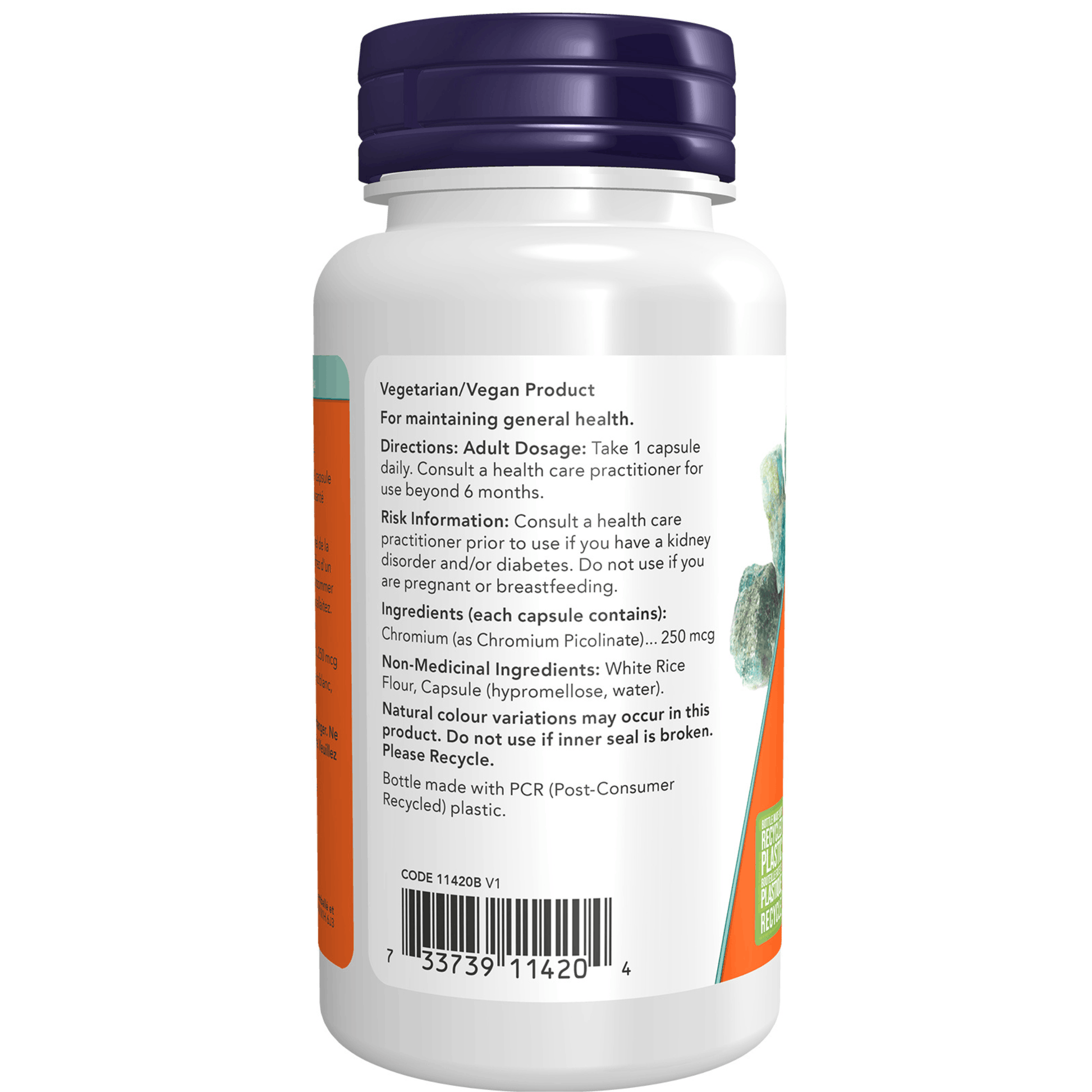 100 Vegetable Capsules | NOW Chromium Picolinate 250mcg