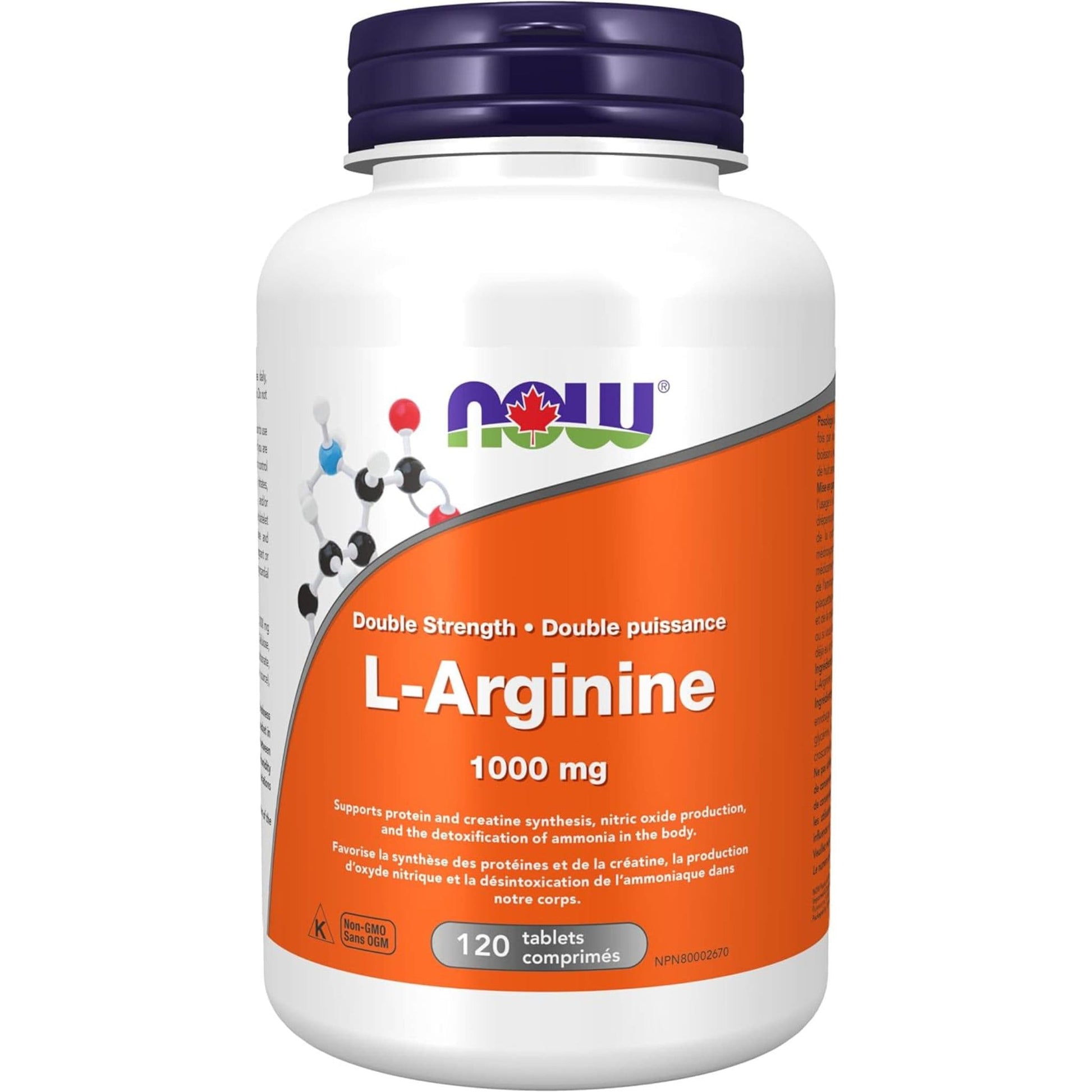 120 Tablets | NOW Double Strength L-Arginine 1000 mg