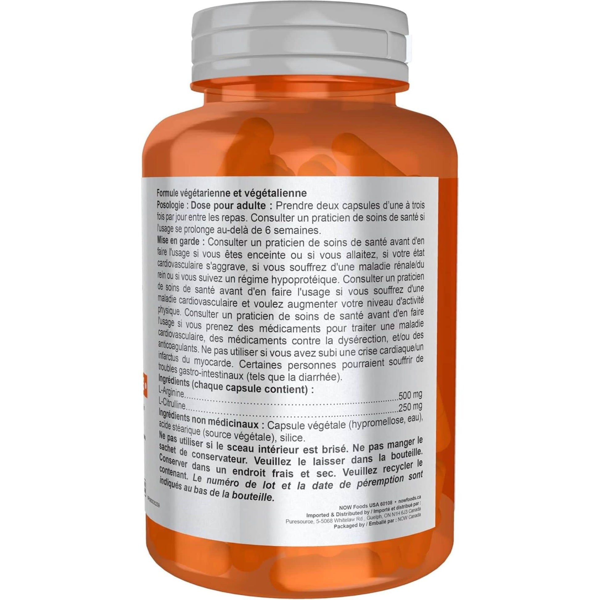 120 Vegetable Capsules | NOW Sports Arginine & Citrulline 500 mg/250 mg, Amino Acids