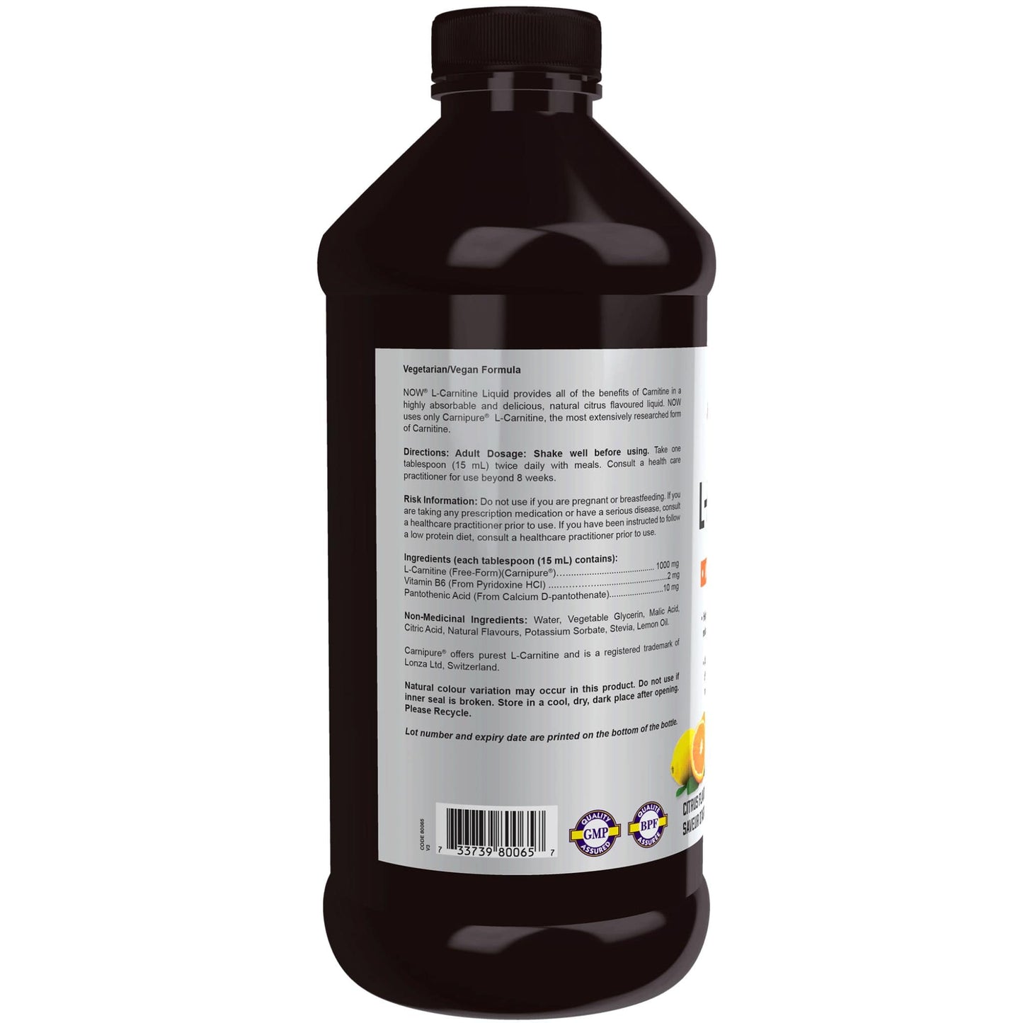 Citrus Flavour, 473mL | NOW Sports L-Carnitine Amino Acids