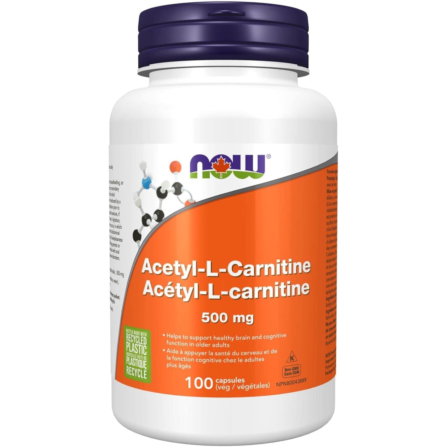 100 Vegetable Capsules | NOW Acetyl-L-Carnitine 500 mg