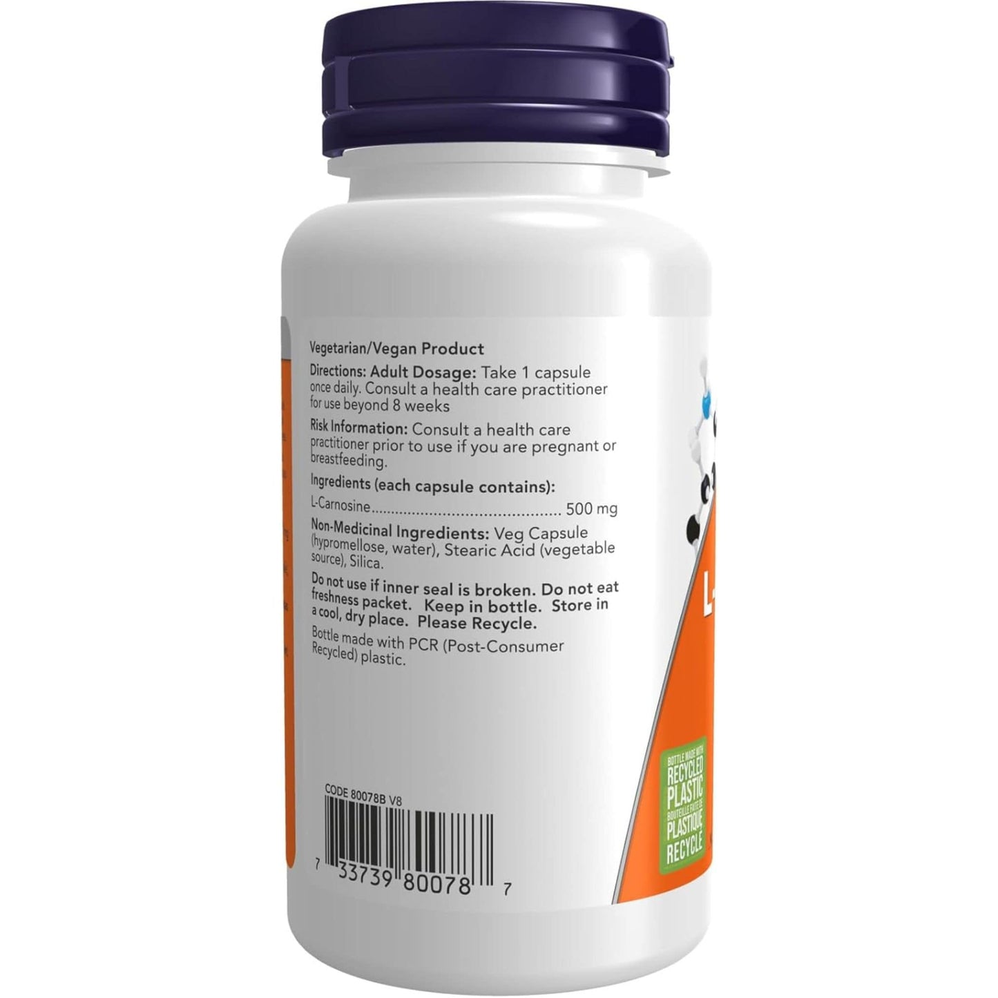 50 Vegetable Capsules | NOW L-Carnosine 500 mg