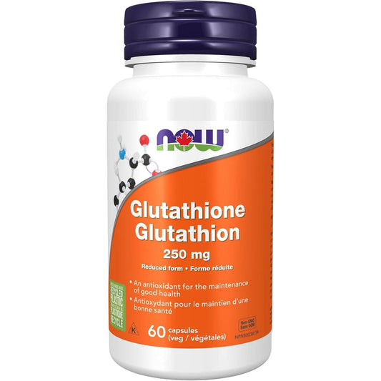 60 Vegetable Capsules | NOW Glutathione 250 mg, Reduced Form