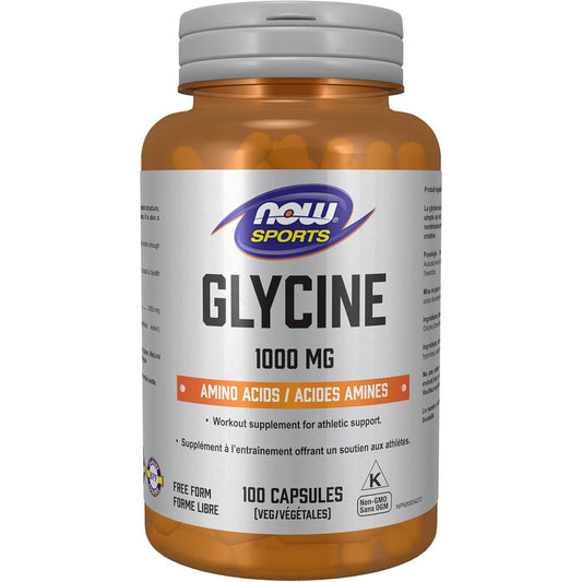 100 Vegetable Capsules | NOW Sports Glycine 1000 mg, Amino Acids