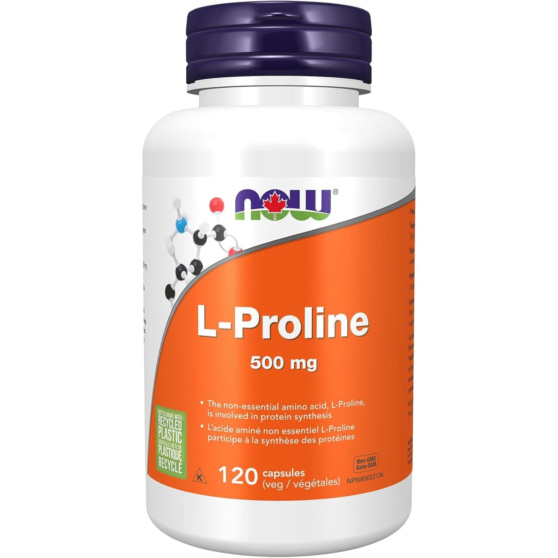 120 Vegetable Capsules | NOW L-Proline 500 mg