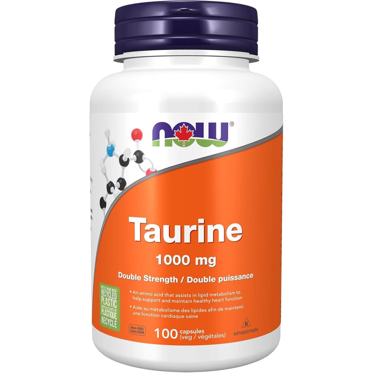 100 Vegetable Capsules | NOW Taurine 1000 mg Double Strength