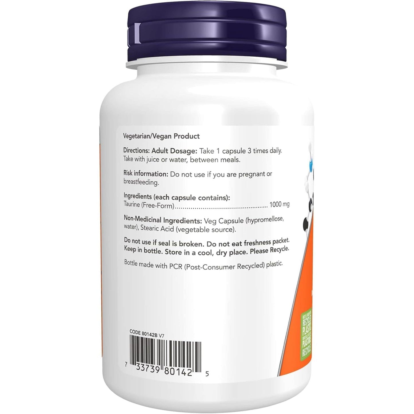 100 Vegetable Capsules | NOW Taurine 1000 mg Double Strength