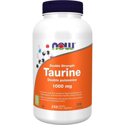 250 Vegetable Capsules | NOW Taurine 1000 mg Double Strength