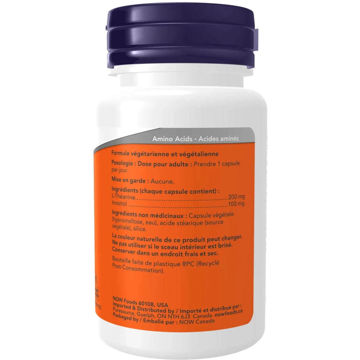 60 Vegetable Capsules | NOW L-Theanine 200 mg, Double Strength