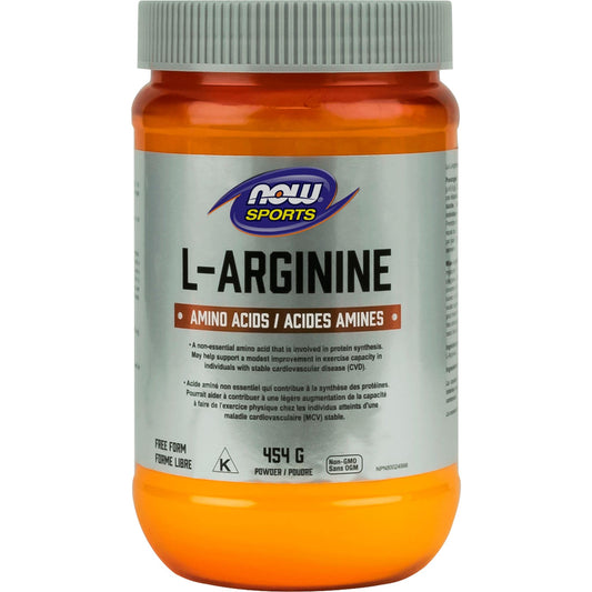 Unflavoured, 454g | NOW Sports L-Arginine Powder, Amino Acids Free Form