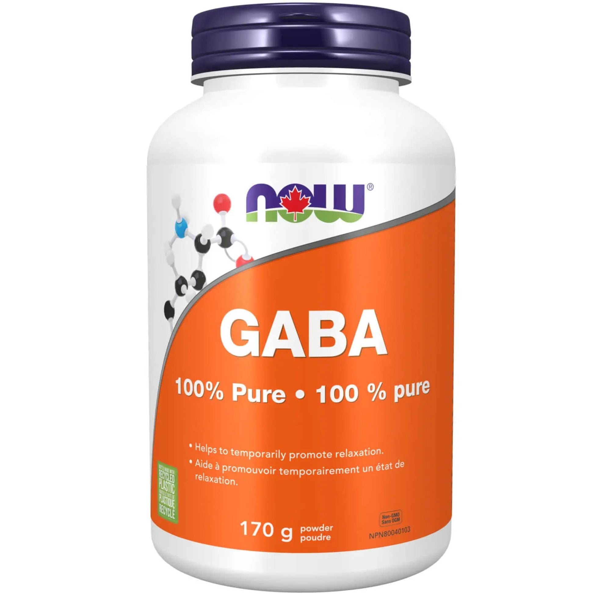 Unflavoured, 170g | NOW GABA 100% Pure Powder