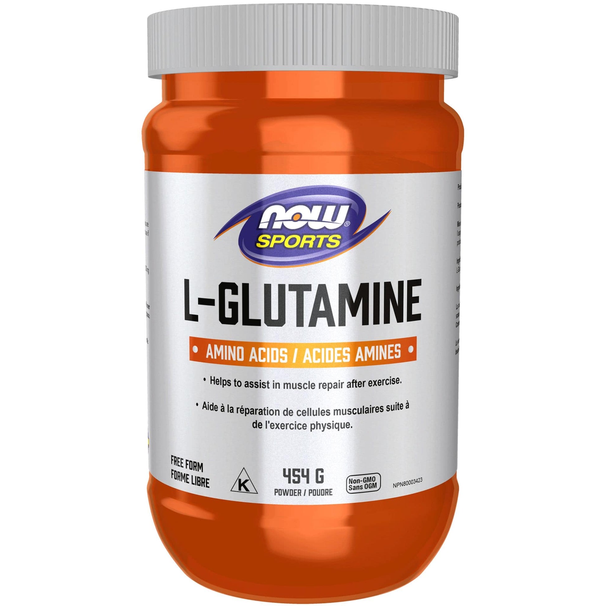Unflavoured, 454g | NOW Sports L-Glutamine Powder Free Form. Amino Acids