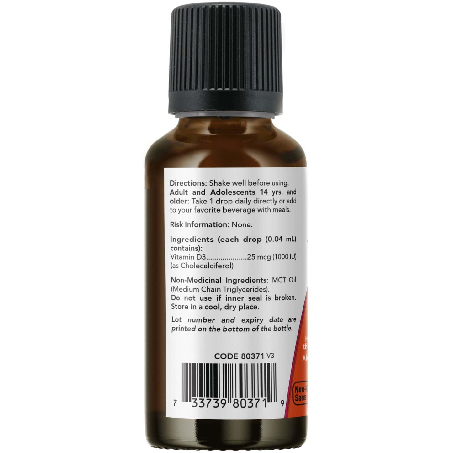 30mL | NOW Vitamin - D3 Extra Strength 1000 IU