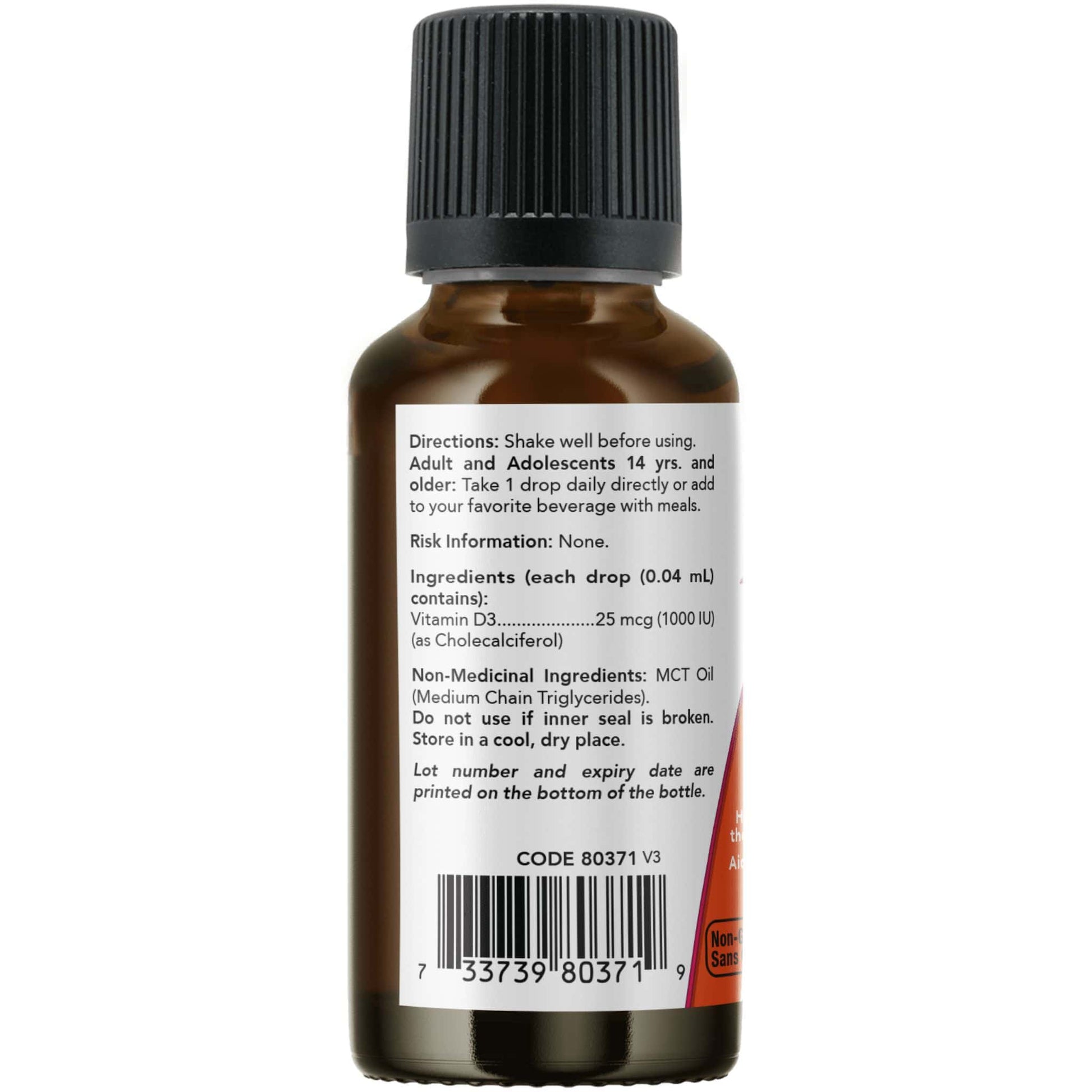 30mL | NOW Vitamin - D3 Extra Strength 1000 IU