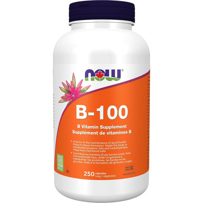 250 Vegetable Capsules | NOW B-100, B Vitamin Supplement